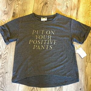 Gray Graphic Tee with Positive Message